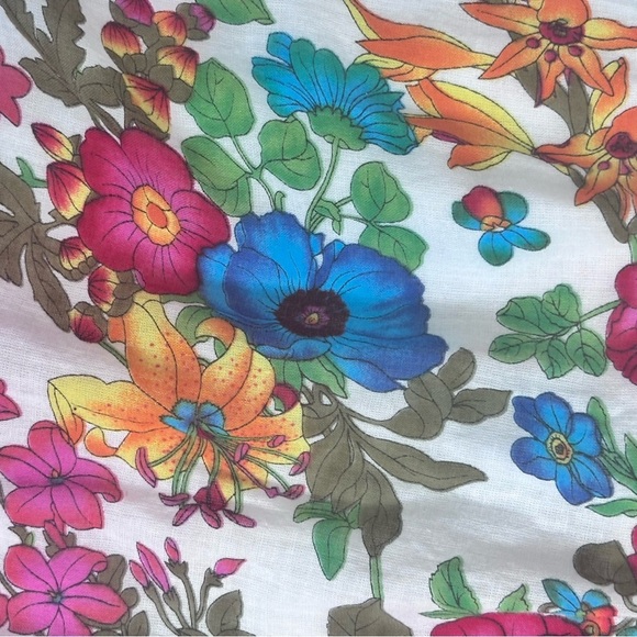 Blue and Pink Tiered Ruffled Sleeveless Bohemian Pleated Summer Top - Picture 6 of 10